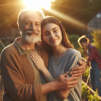 Older and younger adult in a warm embrace showing hope and support 3