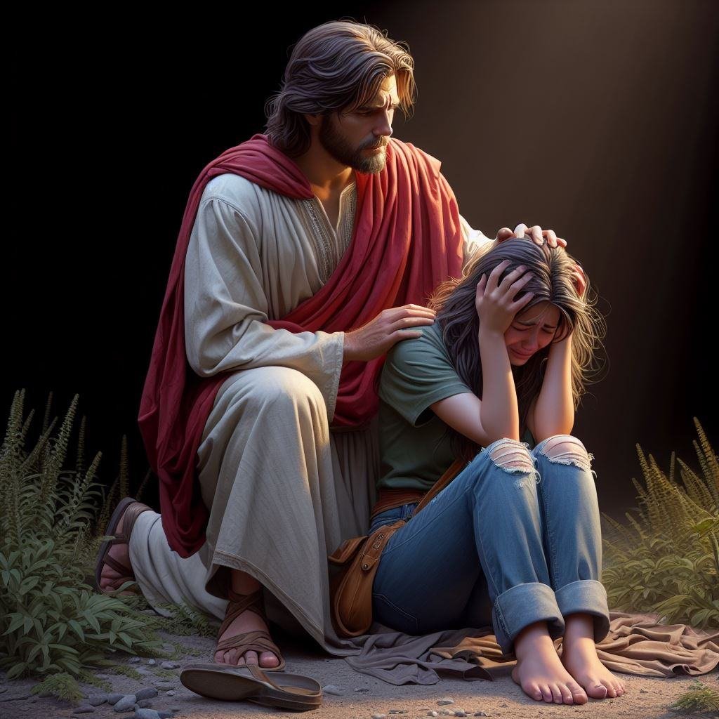 Jesus Comforts a Woman 2